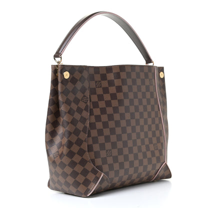 Louis Vuitton Damier Ebene Caissa Hobo Rose Ballerine 2 of 6