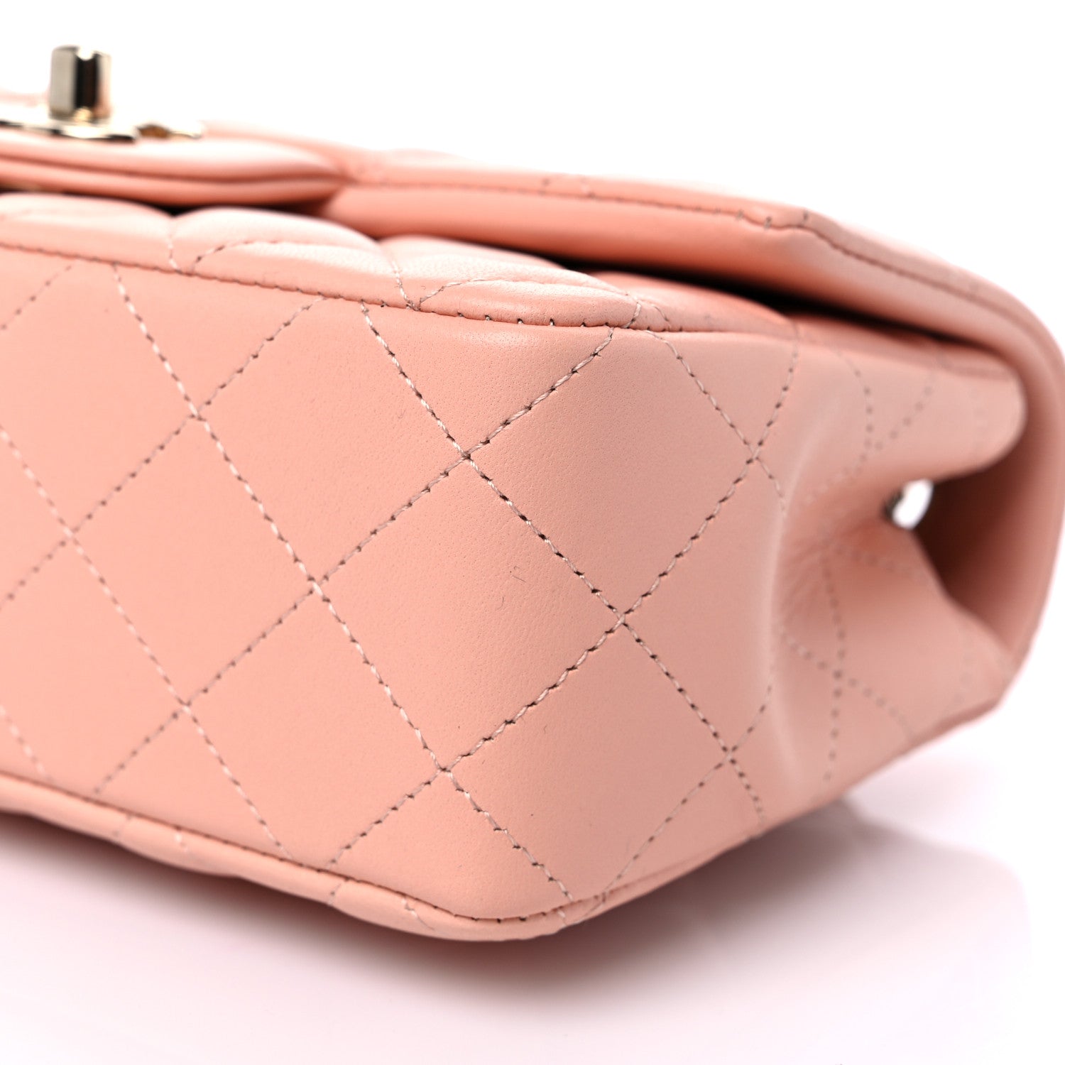 Chanel Lambskin Quilted Mini Rectangular Flap Light Pink 9 of 9