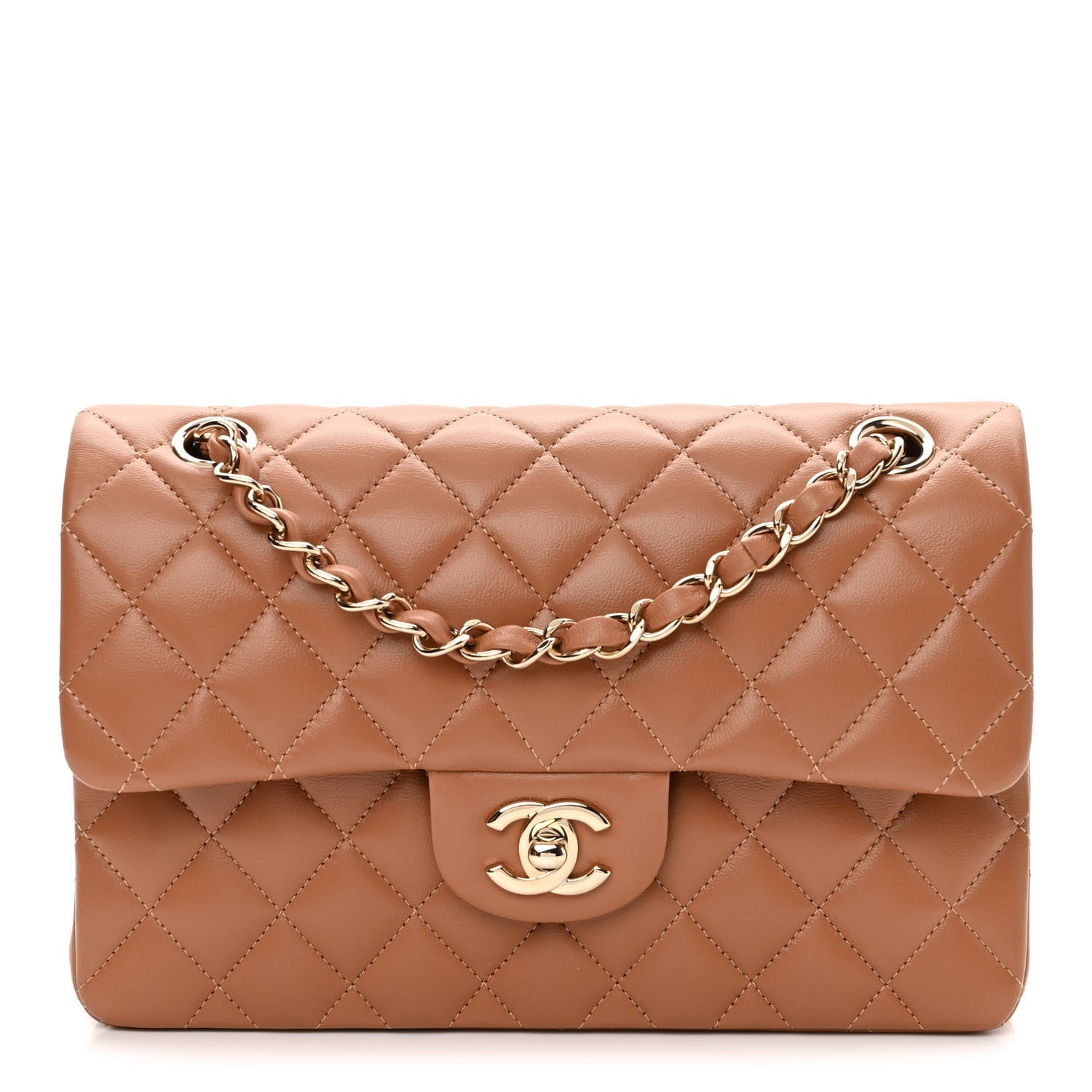 Chanel Lambskin Quilted Small Double Flap Brown 1 of 11