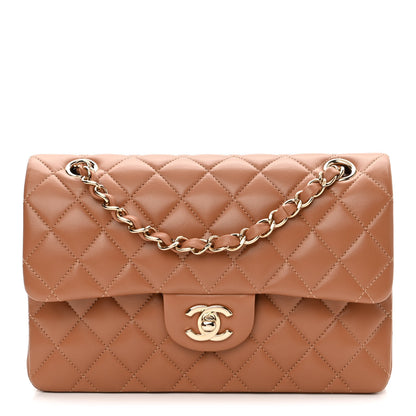 Chanel Lambskin Quilted Small Double Flap Brown 1 of 11
