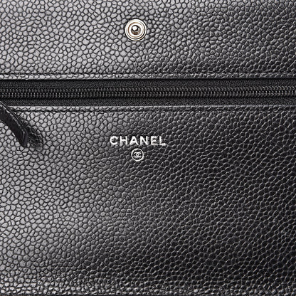 Chanel Caviar Patent CC Wallet On Chain WOC Black 6 of 14