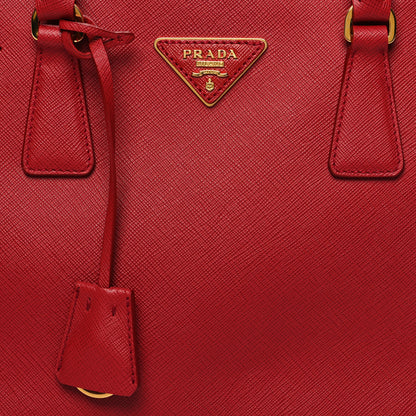 Prada Saffiano Small Galleria Double Zip Tote Fuoco 7 of 11