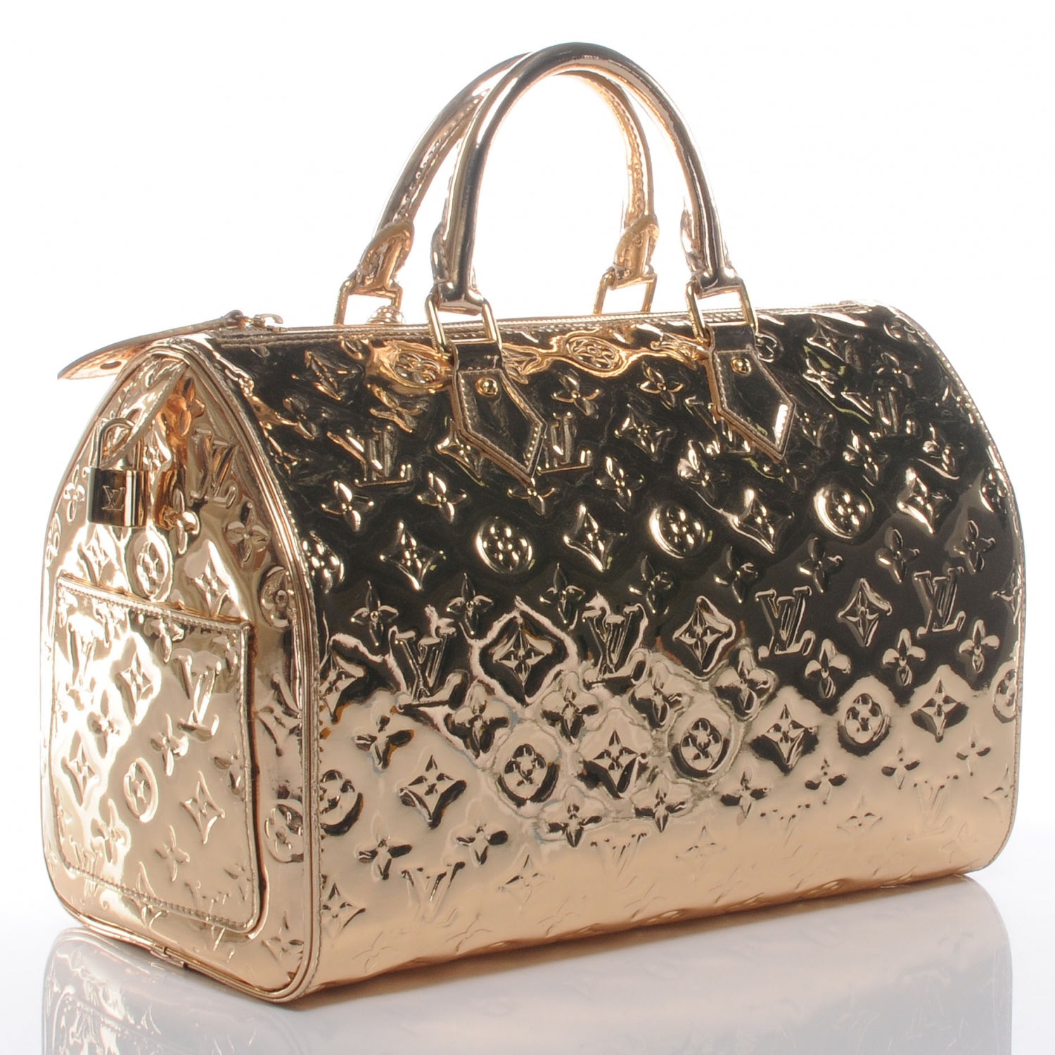 Louis Vuitton Monogram Miroir Speedy 30 Gold 3 of 7