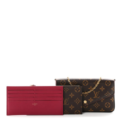 Louis Vuitton Monogram Pochette Felicie Chain Wallet Fuchsia 2 of 10