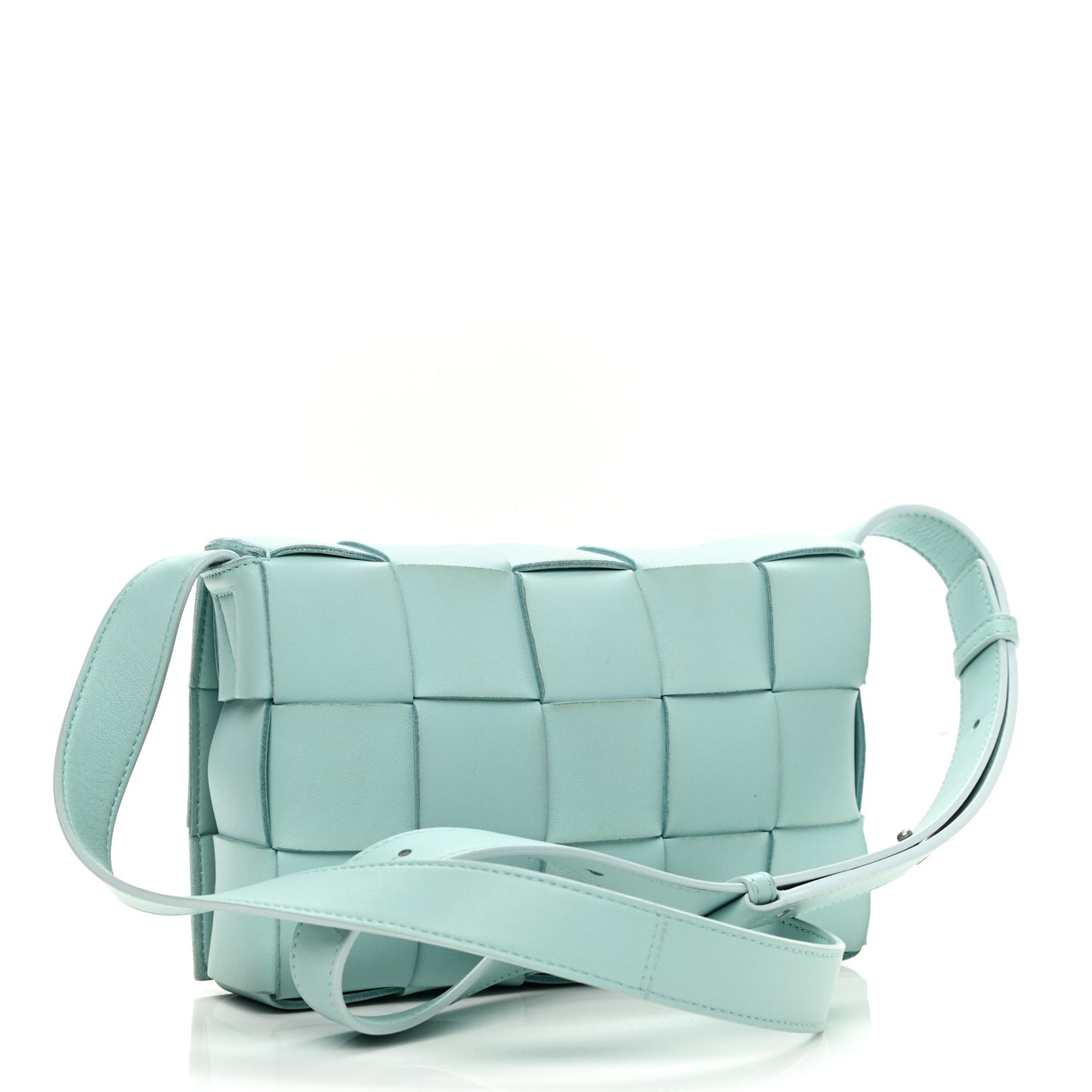 Lambskin Maxi Intrecciato Cassette Crossbody Bag Ice