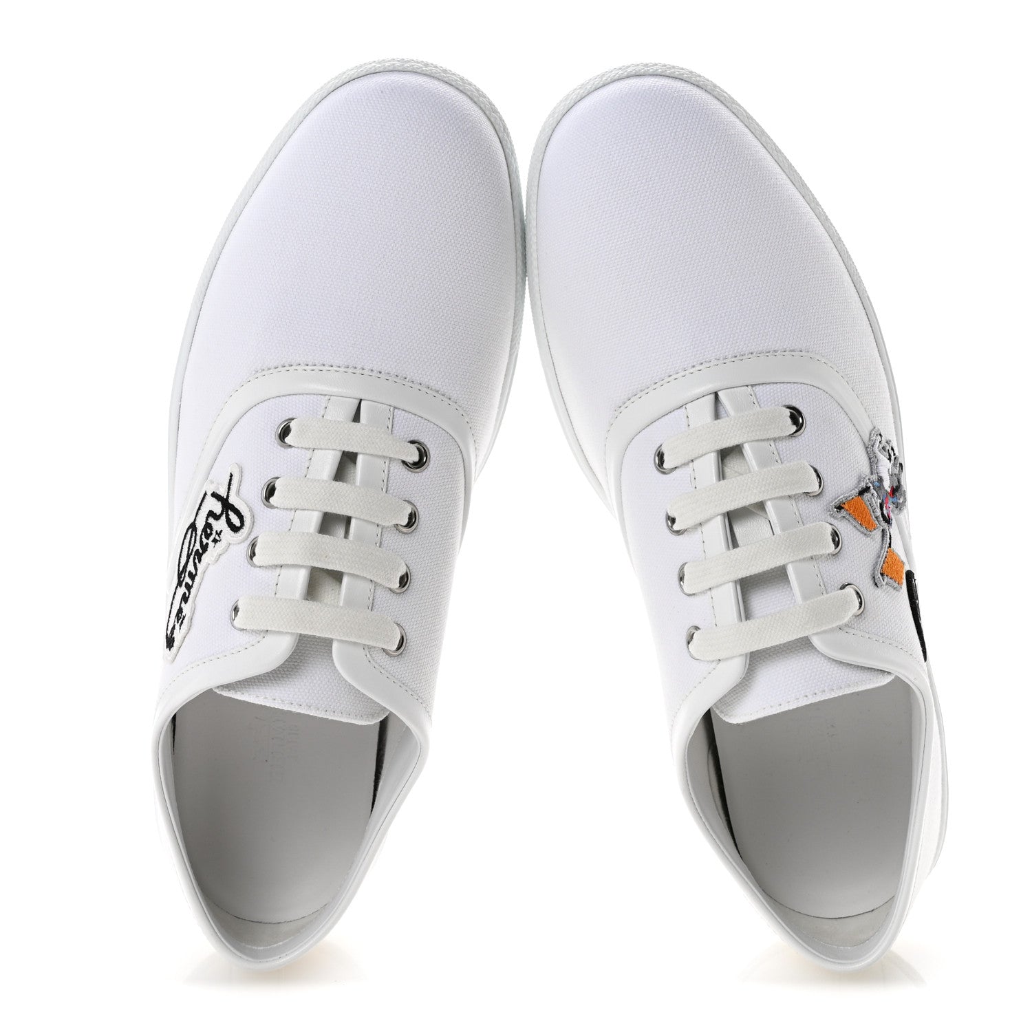Hermes Canvas Embroidered Innocent Sneakers 41 White 2 of 9
