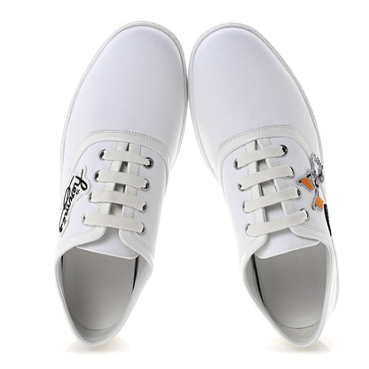 Hermes Canvas Embroidered Innocent Sneakers 41 White 2 of 9