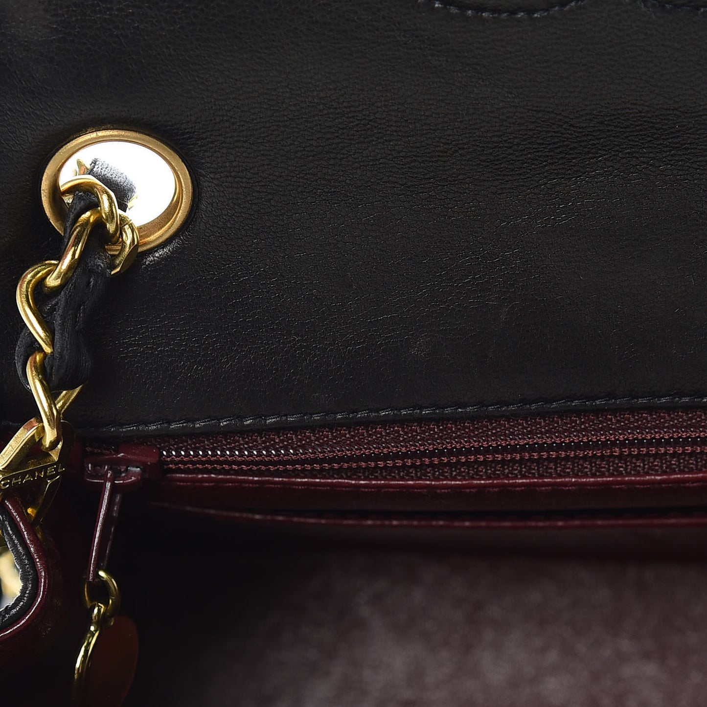 Lambskin Quilted Mini Square Flap Black