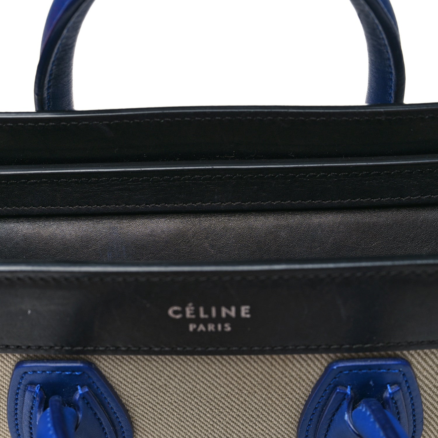 Celine Canvas Smooth Calfskin Nano Tri-Color Luggage Natural Blue 11 of 11
