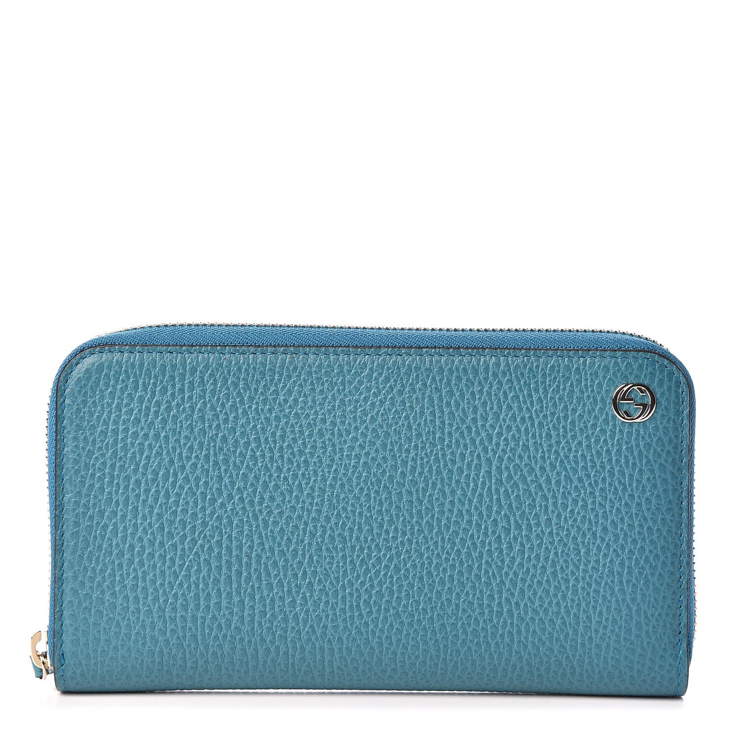 Dollar Calfskin GG Zip Around Wallet Deep Cobalt