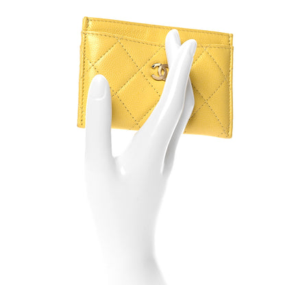 Chanel Caviar Quilted Card Holder Yellow 2 of 8