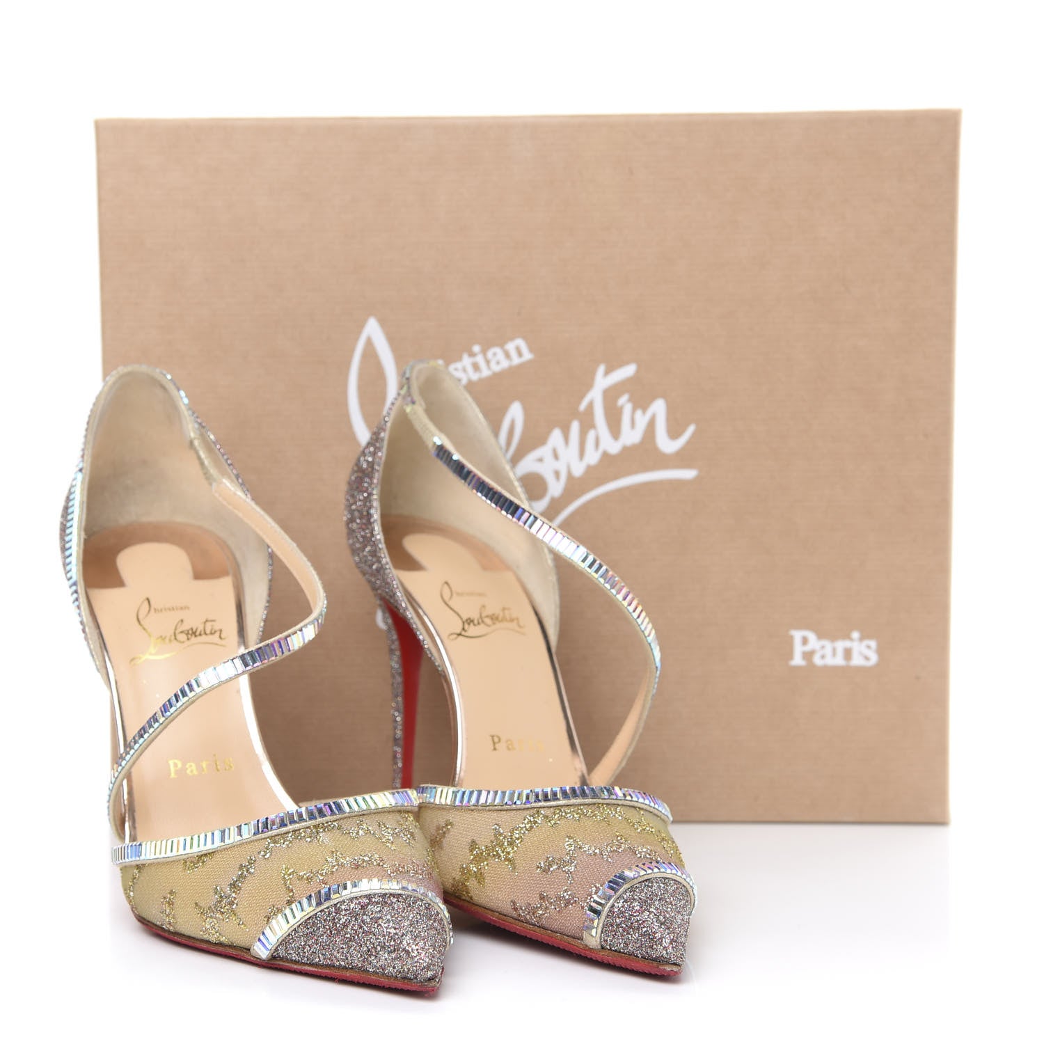 Christian Louboutin Mini Glitter Rete Tulle Chiara Diams 100 Pump 38.5 Version Multicolor 8 of 8