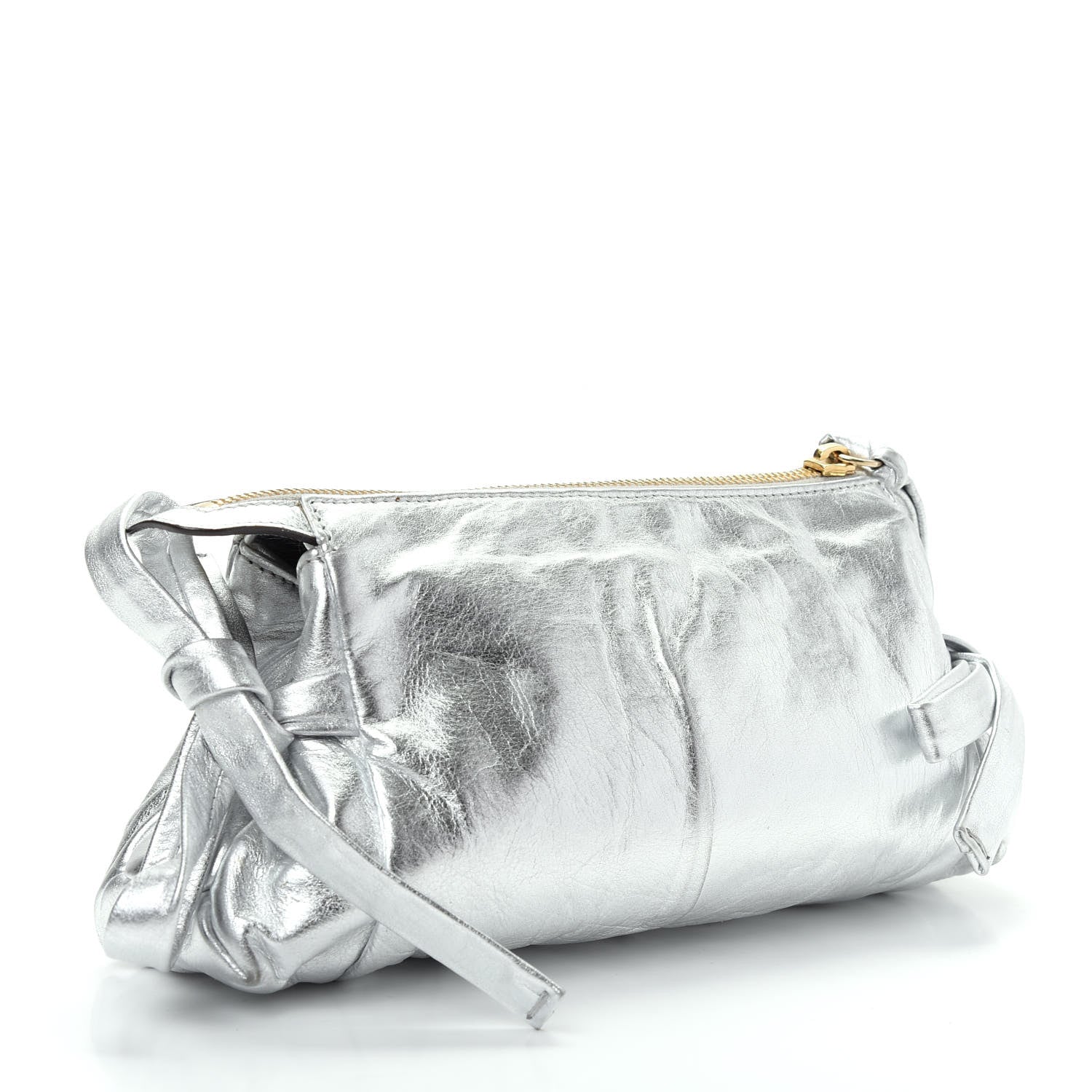 Gucci Metallic Calfskin Hysteria Clutch Silver 3 of 10