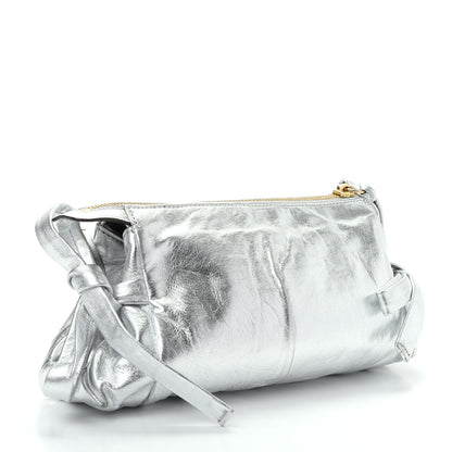 Gucci Metallic Calfskin Hysteria Clutch Silver 3 of 10