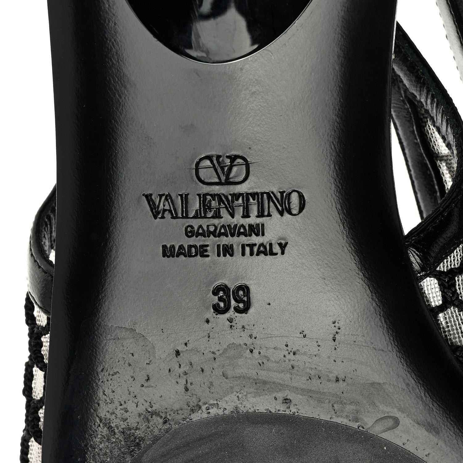 Valentino Garavani Mesh Vlogo Slingback Pumps 39 Black 6 of 6