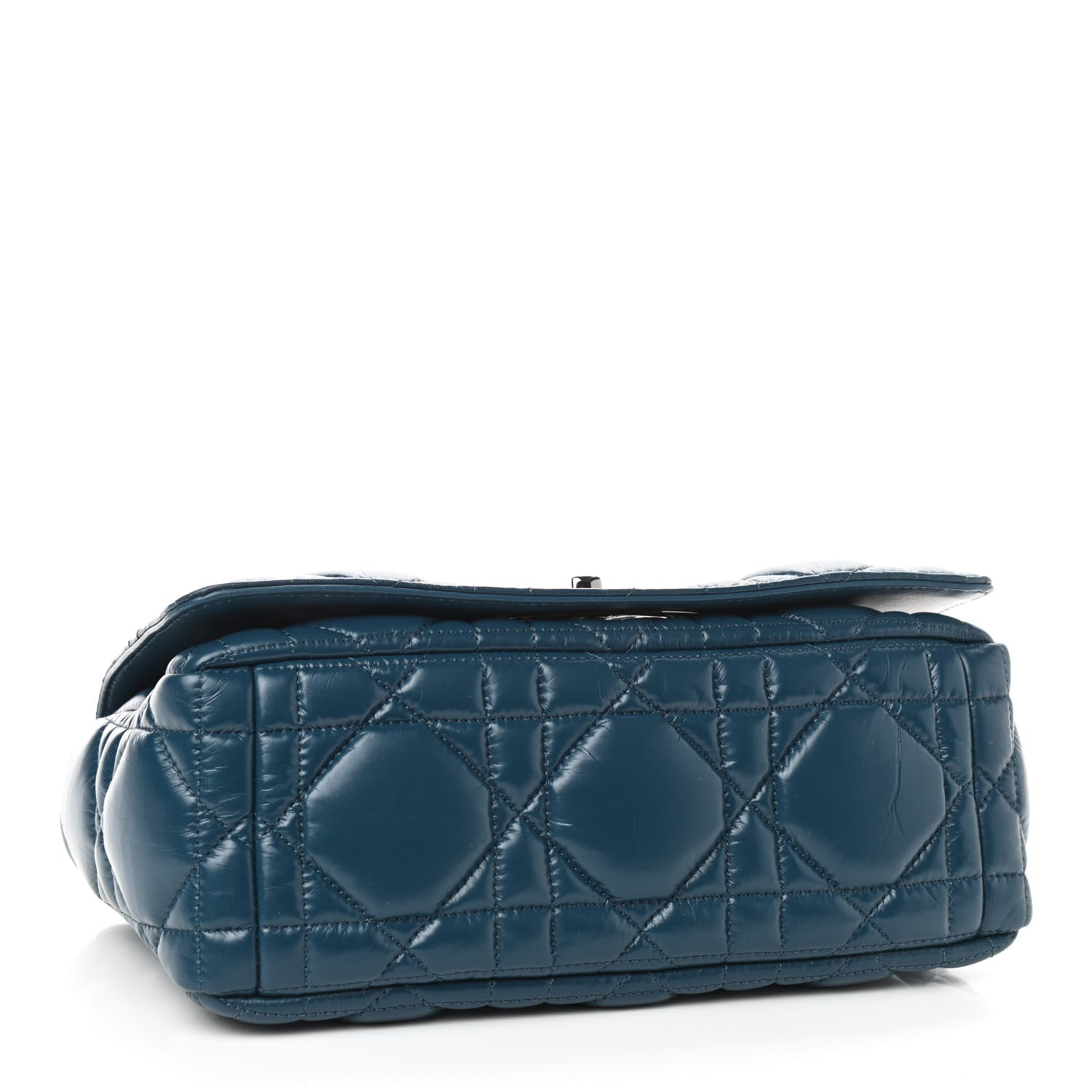 Christian Dior CHRISTIAN Calfskin Macrocannage Medium Caro Bag Steel Blue 4 of 9