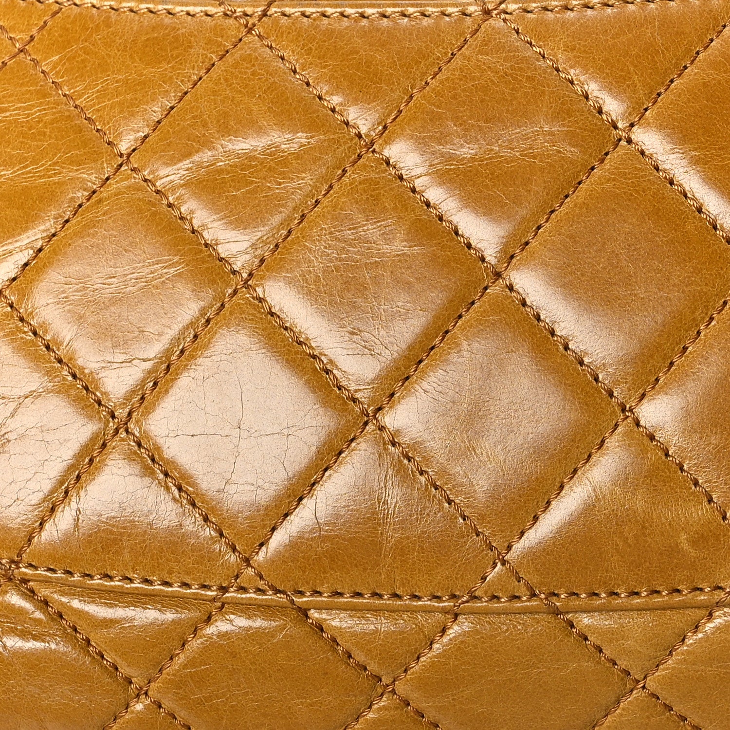 Chanel Glazed Calfskin Castle Rock Medium Flap Yellow 14 of 20