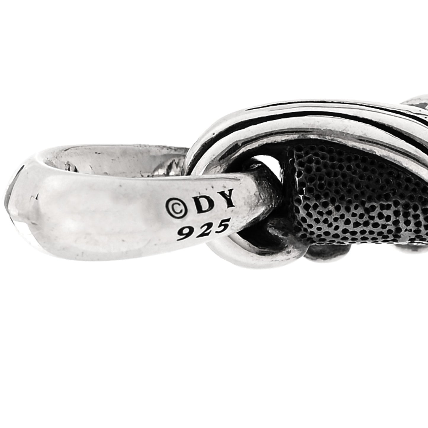 Sterling Silver Black Diamond Waves Dagger Amulet Pendant