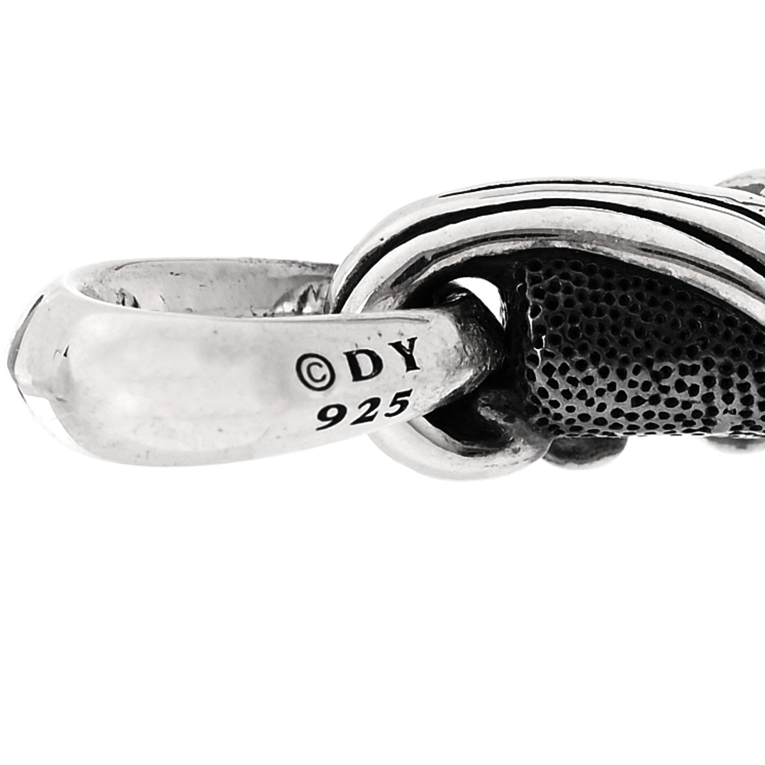 David Yurman Sterling Silver Black Diamond Waves Dagger Amulet Pendant 3 of 4