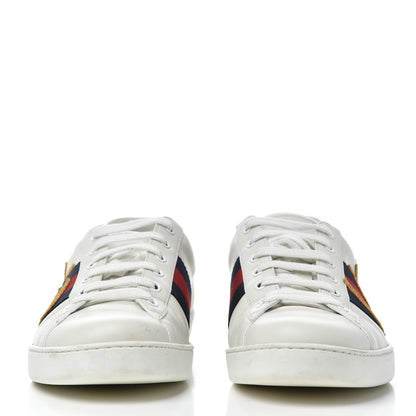 Gucci Calfskin Nappa Web LOVED Embroidered Mens Ace Sneakers 10 White Red Flame Notte 2 of 16