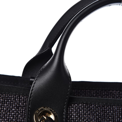 Chanel Woven Straw Raffia Large Deauville Tote Black 10 of 11