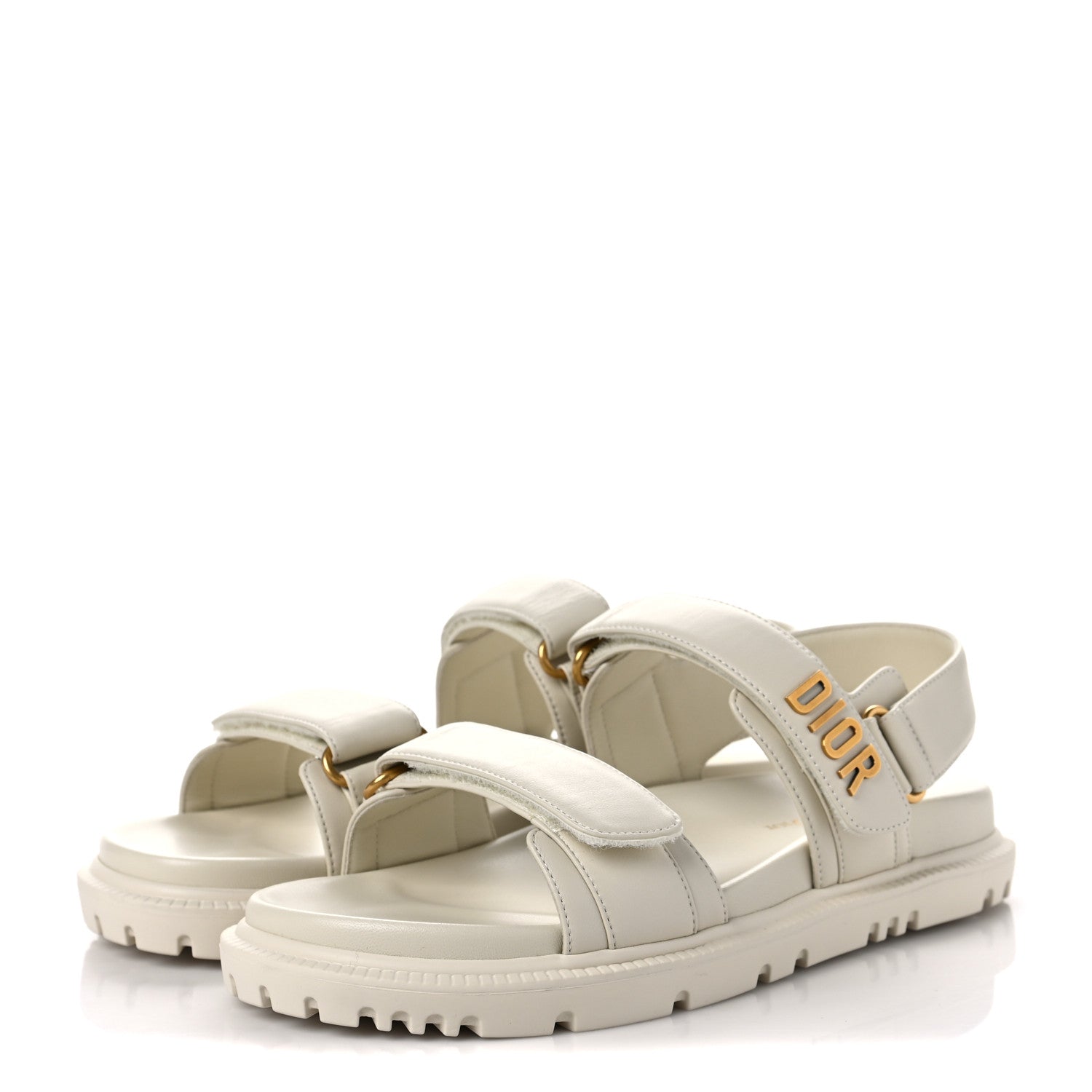 Christian Dior Lambskin Dioract 10mm Sandals 38 Off White 4 of 7