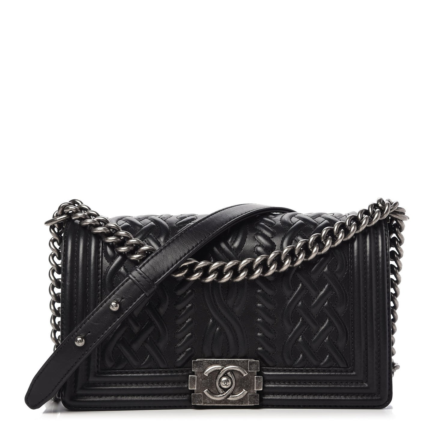 Lambskin Medium Celtic Boy Flap Black