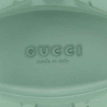 Gucci Rubber GG Monogram Perforated Elea Platform 55mm Lug Sole Sandals 39 Pacific Green 6 of 9
