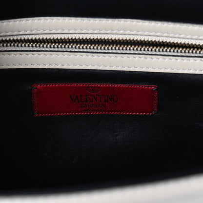 Valentino Garavani Vitello Medium Glam Lock Rockstud Flap Black Light Ivory 6 of 11