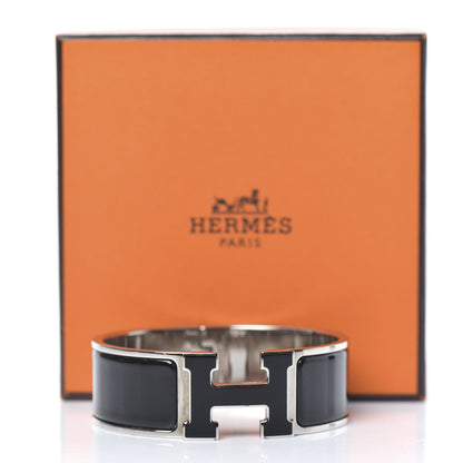Hermes Enamel Wide Clic Clac H Bracelet PM Black 6 of 6