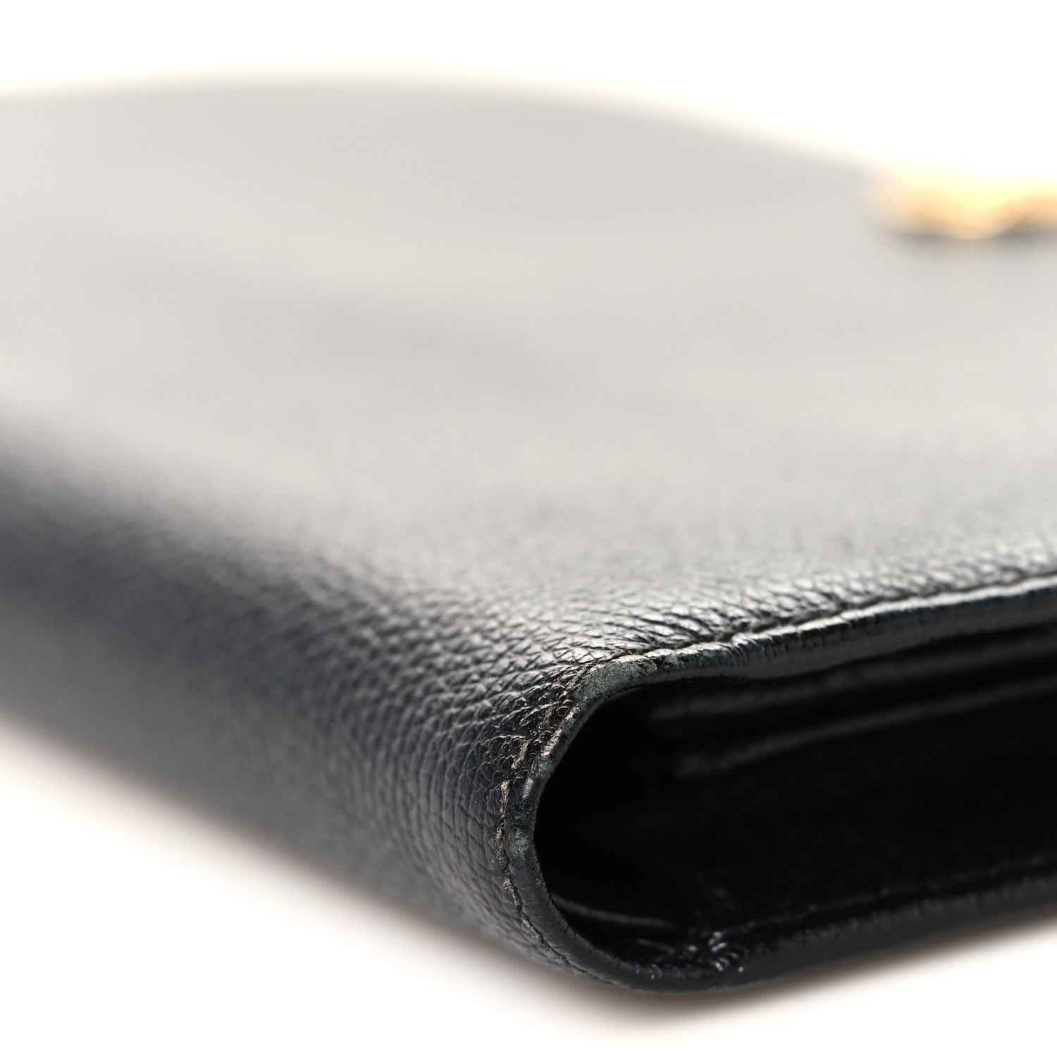 Chanel Grained Calfskin CC Button Yen Wallet Black 9 of 9