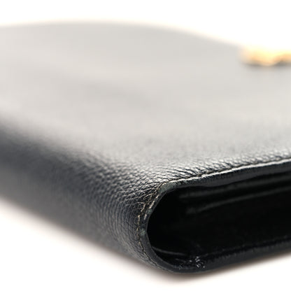 Chanel Grained Calfskin CC Button Yen Wallet Black 9 of 9