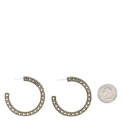 John Hardy Sterling Silver 18K Yellow Gold Dots Hoop Earrings 2 of 4