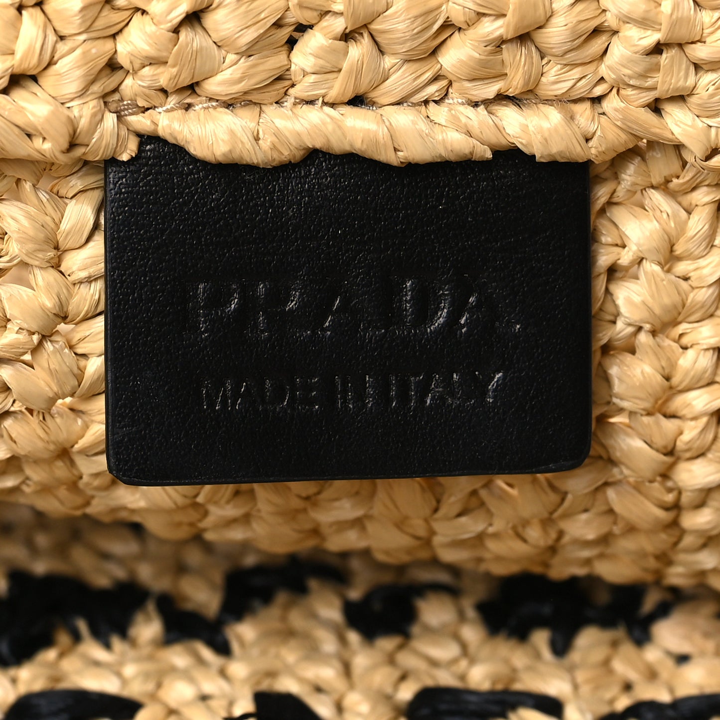Yarn Raffia Effect Crochet Embroidered Small Logo Tote Naturale