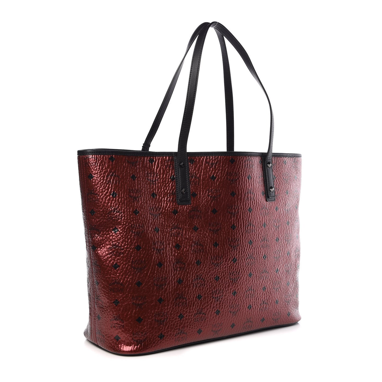 Metallic Visetos Large Anya Shopper Tote Scooter Red