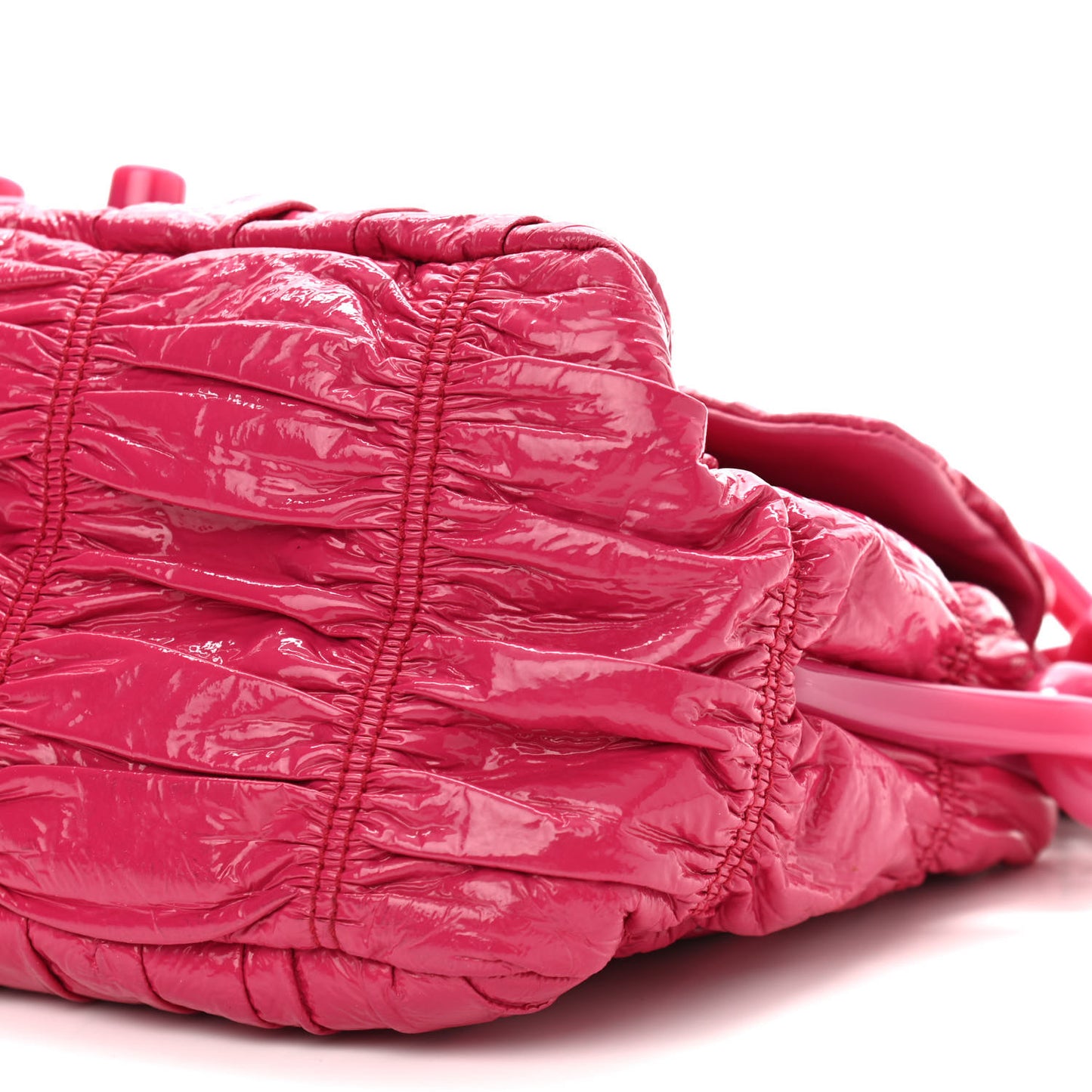 Vernice Gaufre Shoulder Bag Fuxia