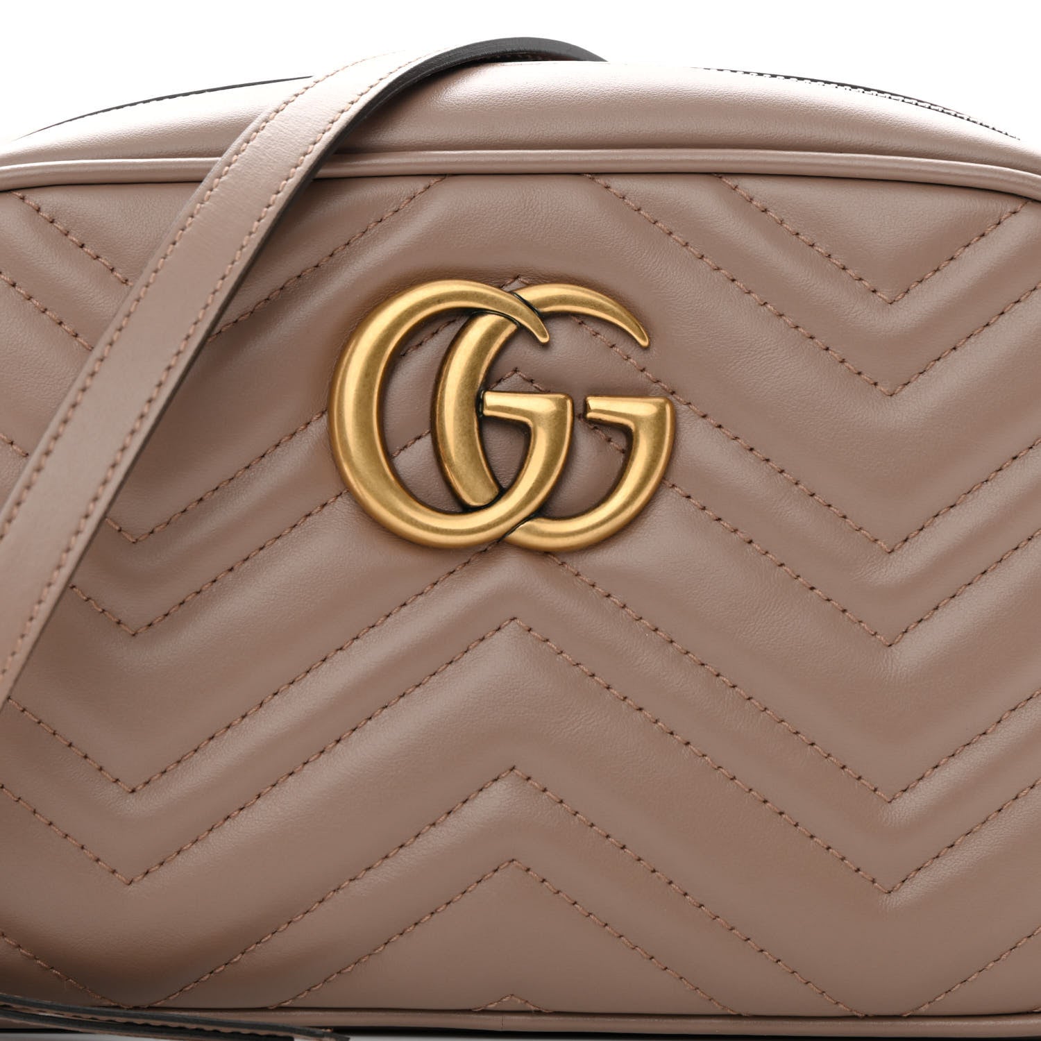 Gucci Calfskin Matelasse Small GG Marmont Chain Shoulder Bag Porcelain Rose 8 of 12
