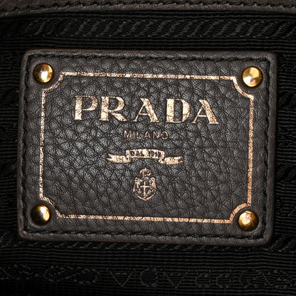 Prada Vitello Daino Bi-Color Shopping Tote Marmo Black 6 of 9