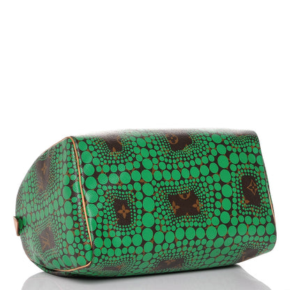 Louis Vuitton Monogram Kusama Town Speedy 30 Green 4 of 6