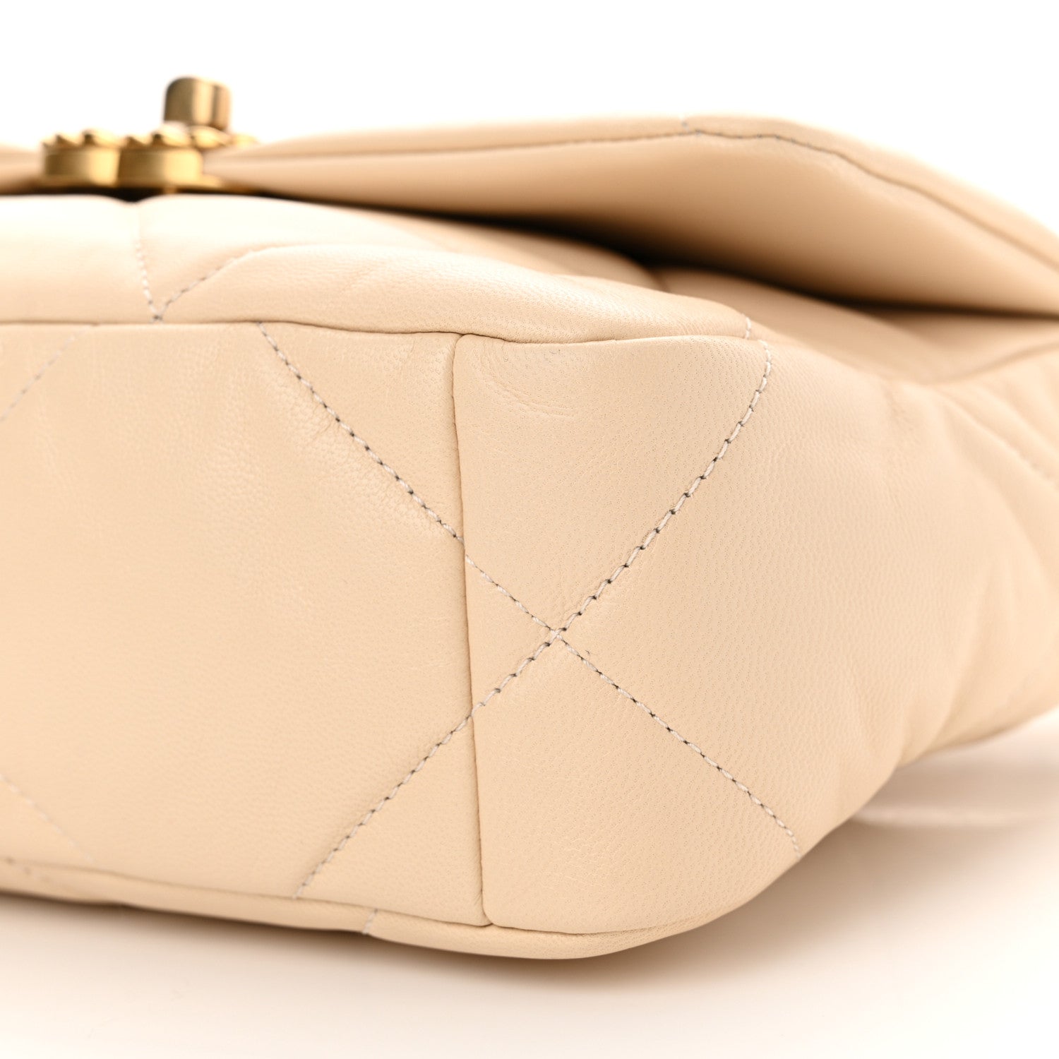 Chanel Goatskin Quilted Medium Chanel 19 Flap Beige 10 of 11