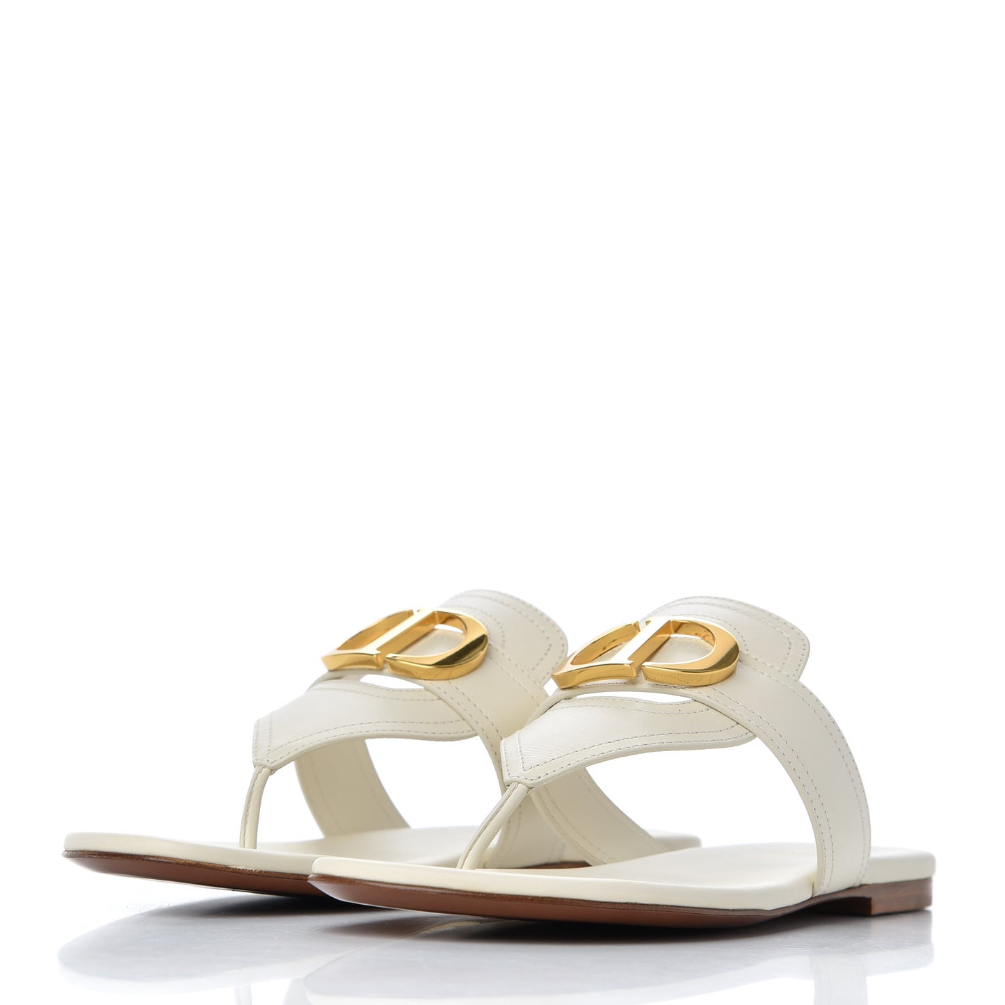 Calfskin 30 Montaigne Thong Sandals 37 White