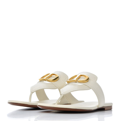 Christian Dior Calfskin 30 Montaigne Thong Sandals 37 White 3 of 11