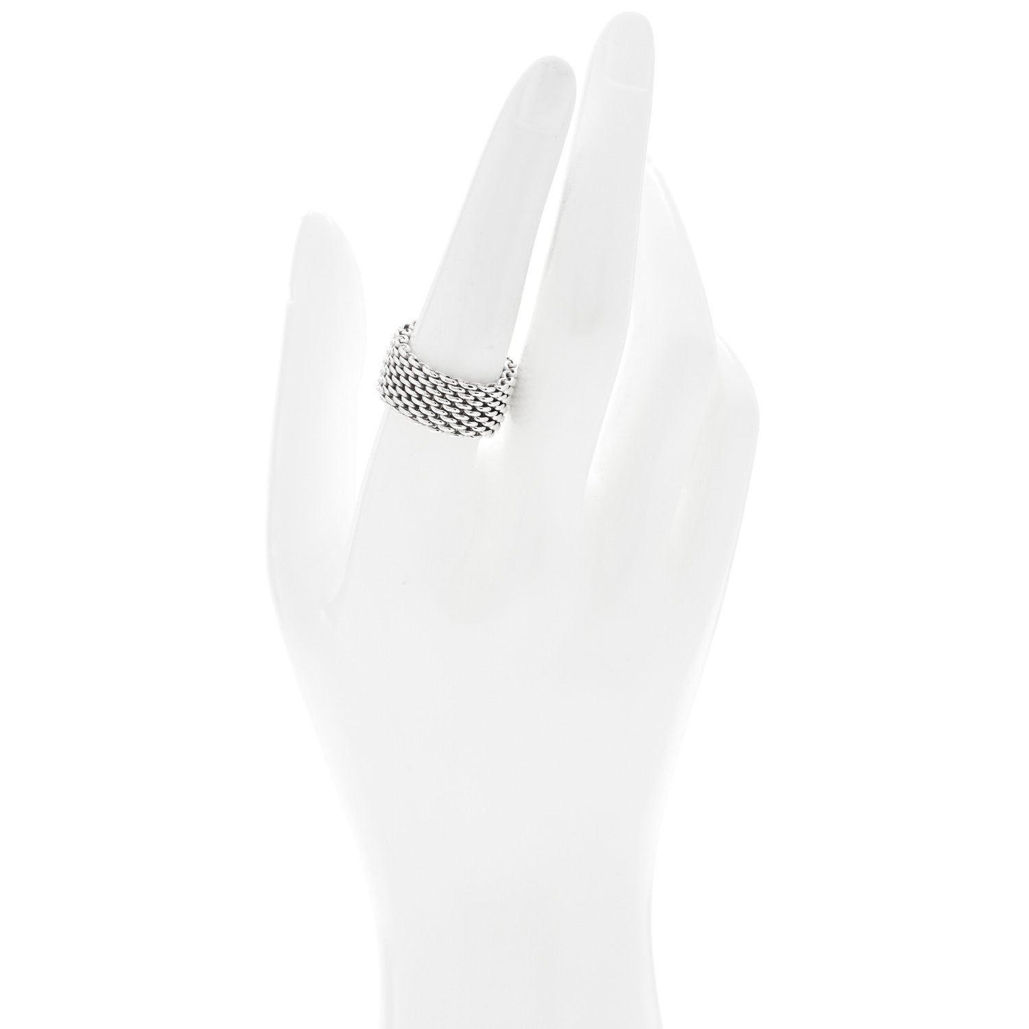 Tiffany Sterling Silver Somerset Mesh Ring 56 7.5 2 of 4