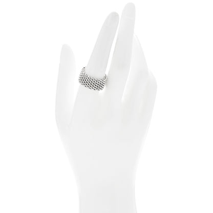 Tiffany Sterling Silver Somerset Mesh Ring 56 7.5 2 of 4