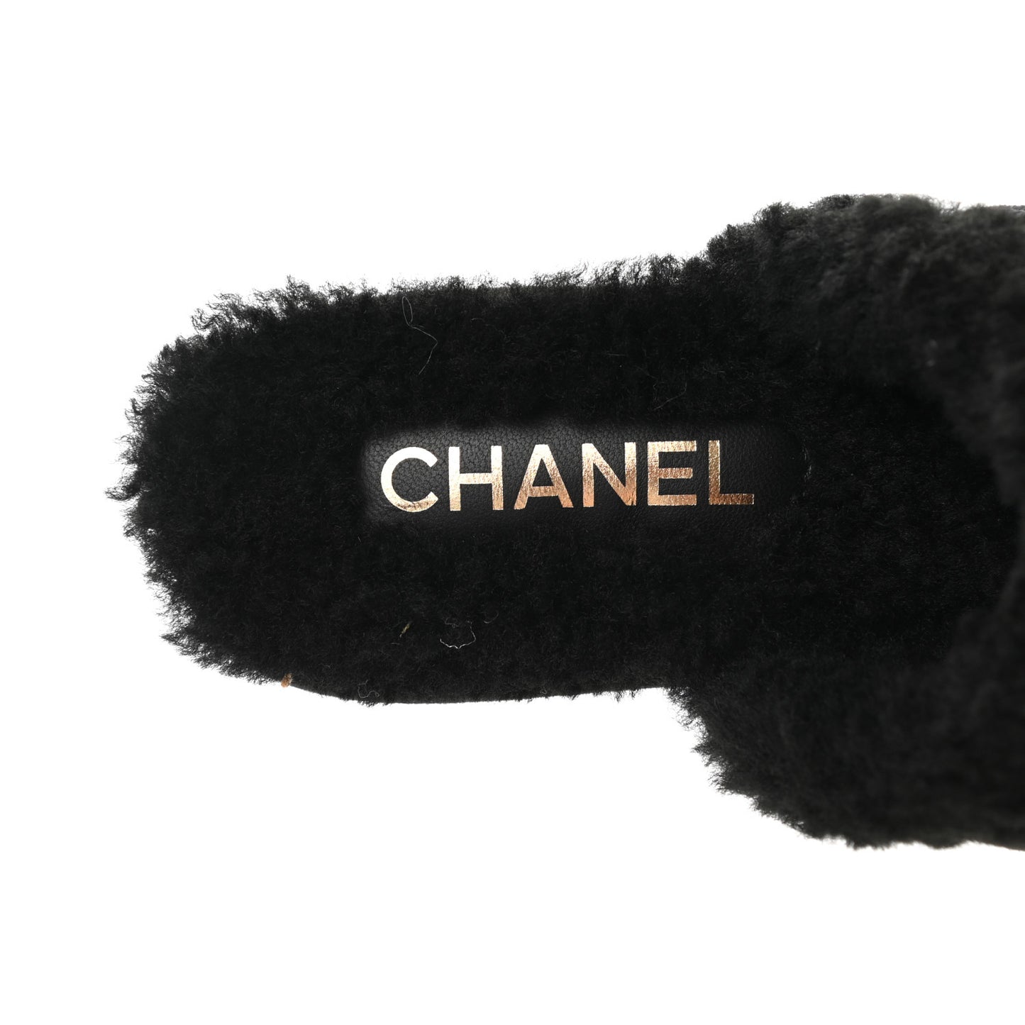Suede Calfskin Shearling Turn Lock Clogs 39 Black