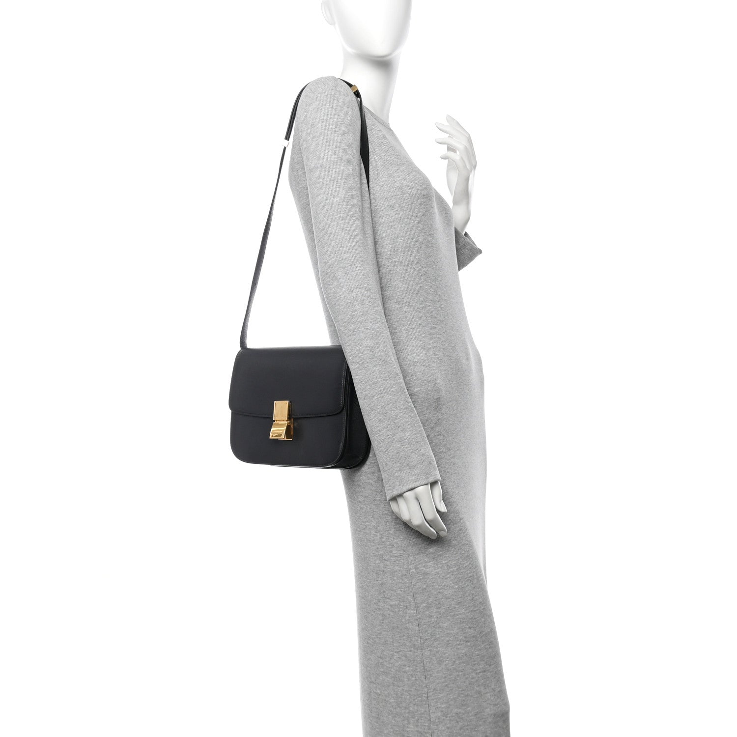 Celine Liege Calfskin Medium Classic Box Flap Bag Anthracite 2 of 10
