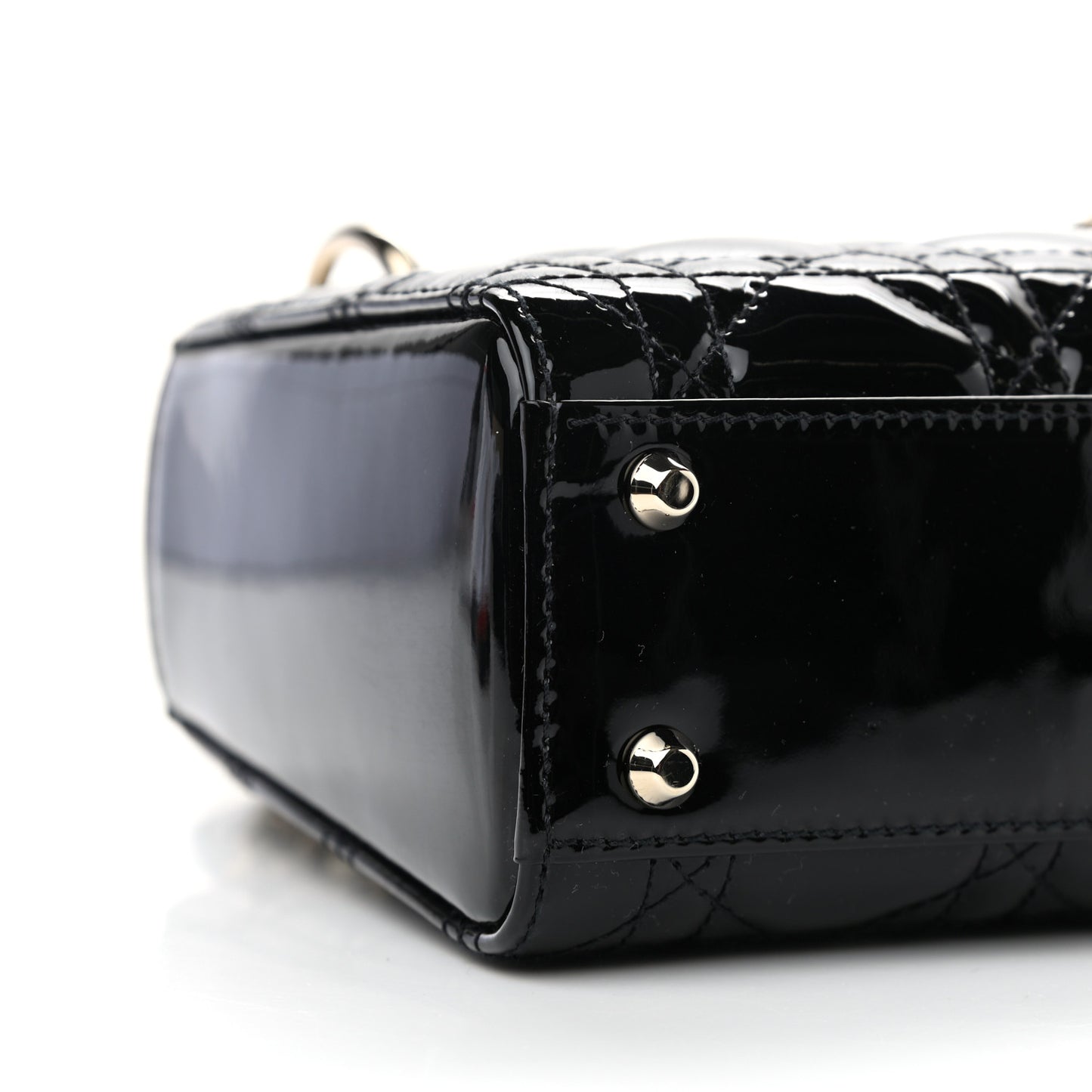 Patent Cannage Mini Lady Dior Black