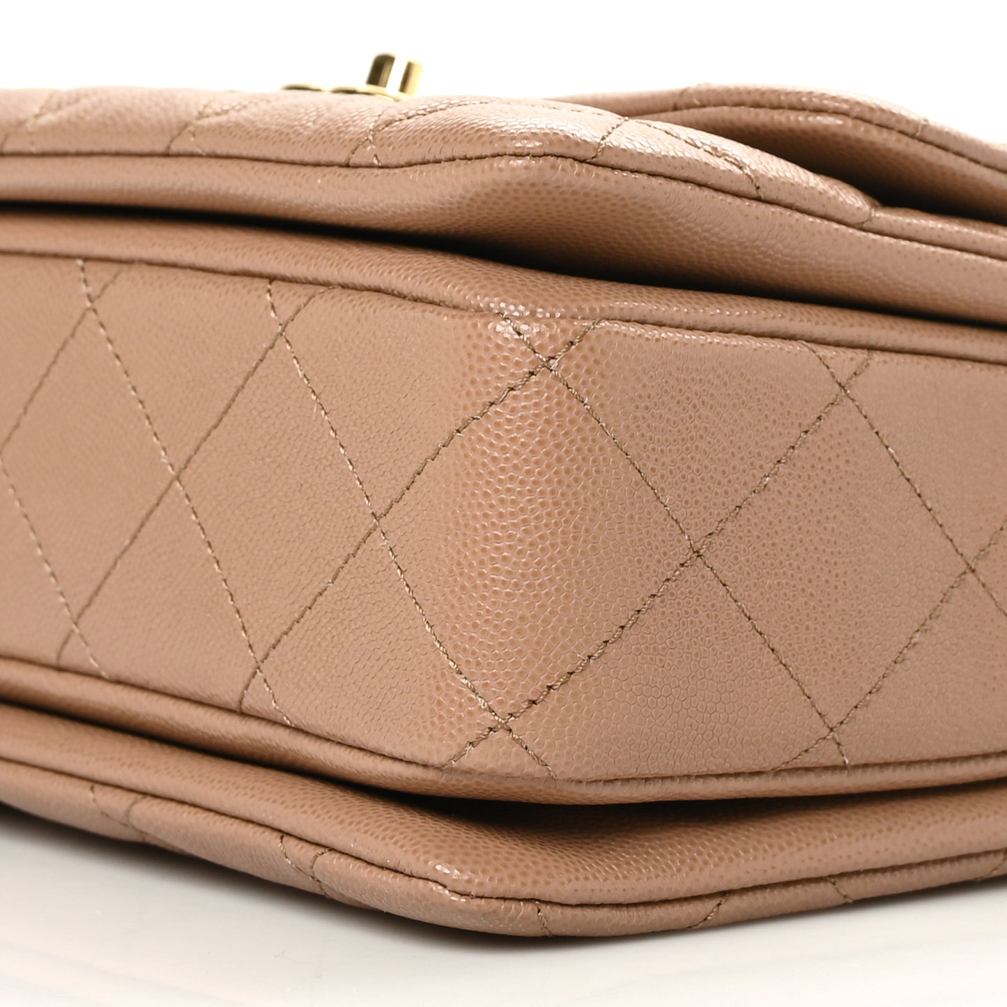 Caviar Quilted Coco First Flap Beige