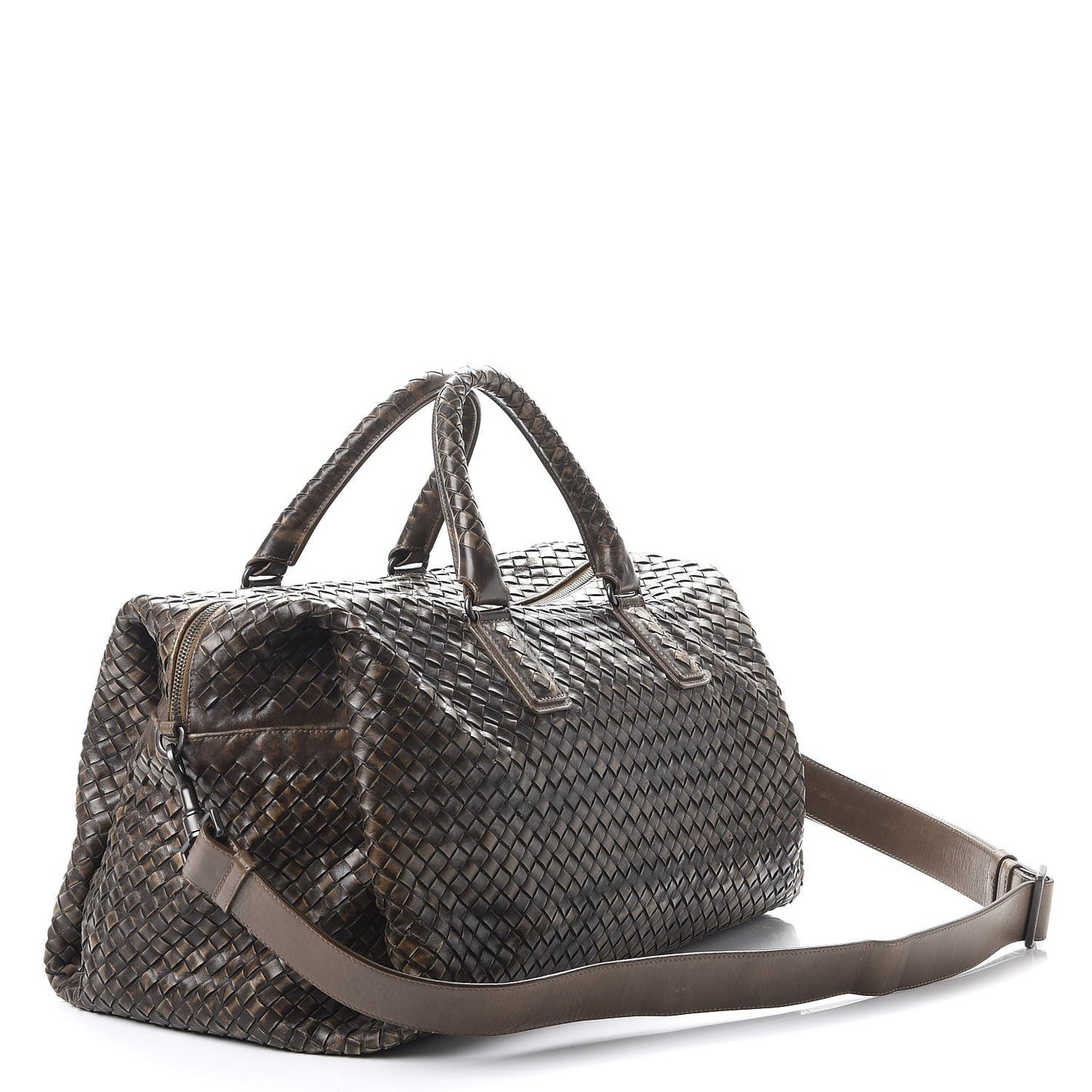 Nappa Intrecciato Satchel Ebano