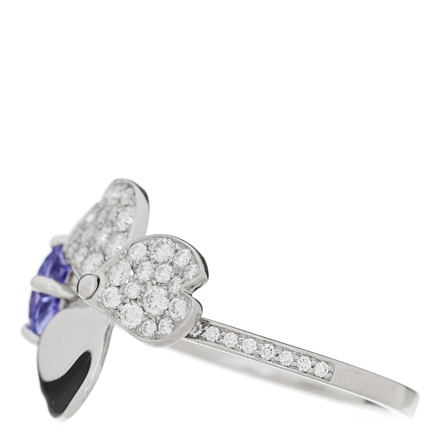 Tiffany Platinum Diamond Tanzanite Paper Flowers Ring 52 6 3 of 7